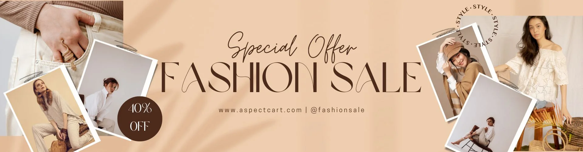 Banner pentru o ofertă specială la un magazin online de modă
